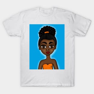 Cute art black anime style digital art T-Shirt